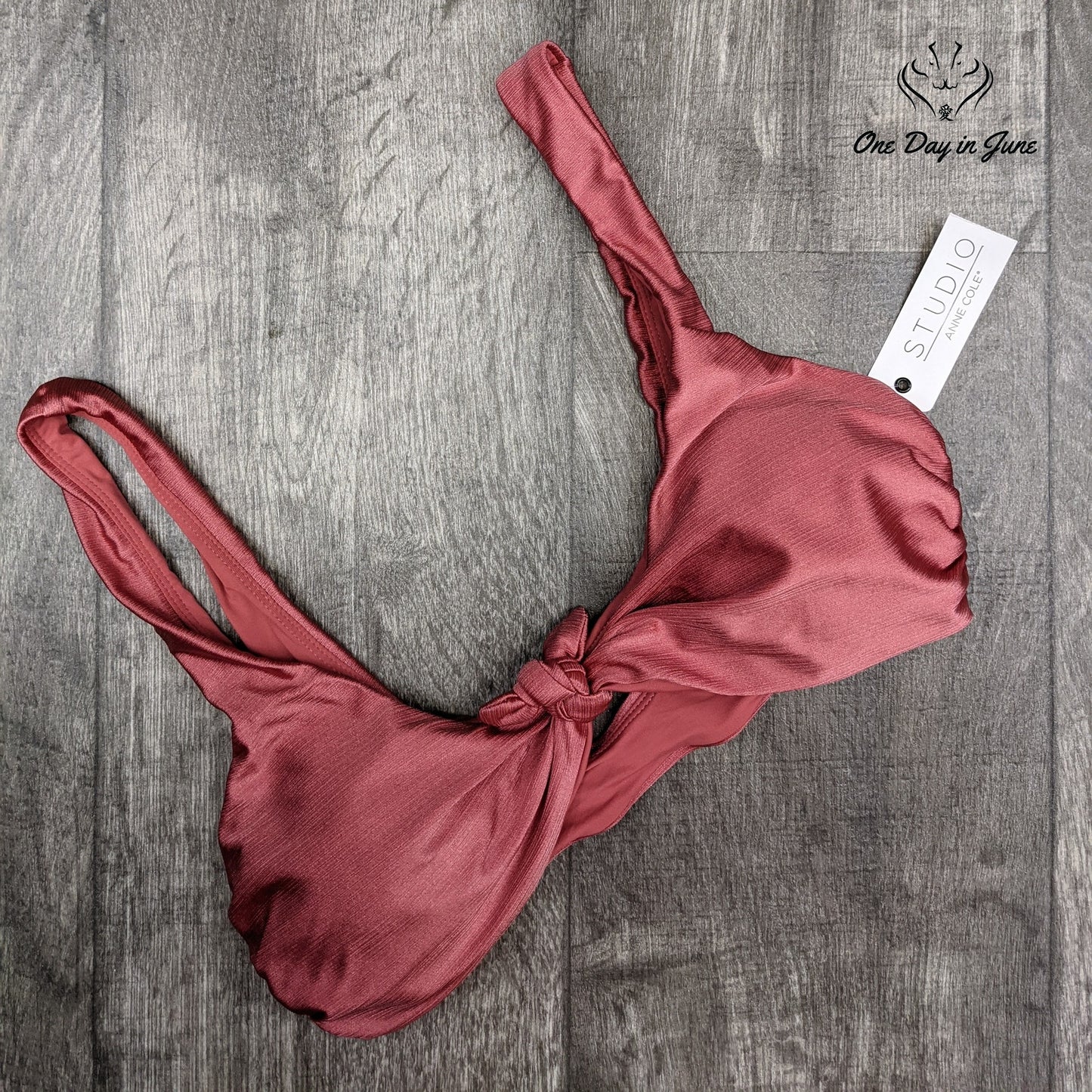 Anne Cole Tie Front Scoop Bikini Top Swimwear