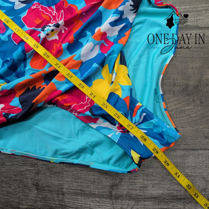 Yonique Plus Size Floral One Piece Swimsuit Size 18W