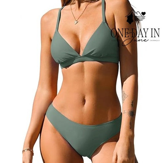 Cupshe Tie Back Triangle Bikini Swimsuit Size S