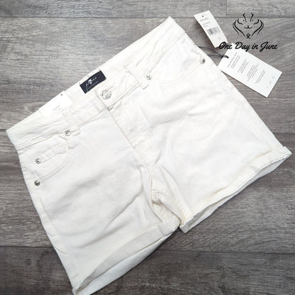 7 For All Mankind Roll Cuff Jean Shorts Size 12