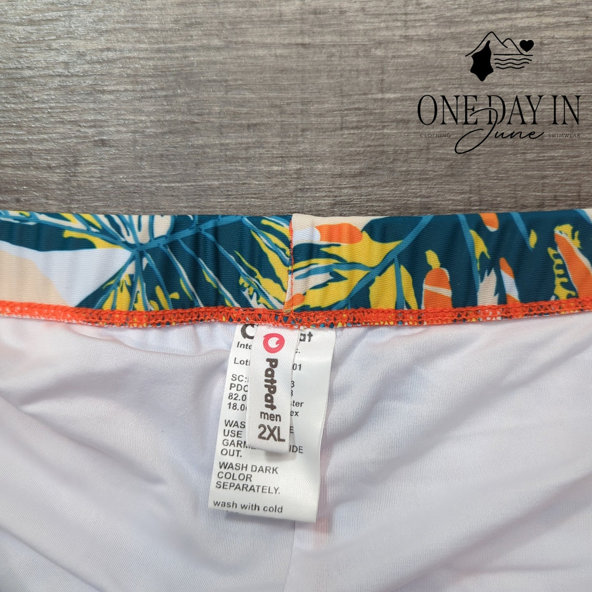 PatPat Tropical Leaf Print Swim Trunks Boardshorts Multicolor Size 2XL