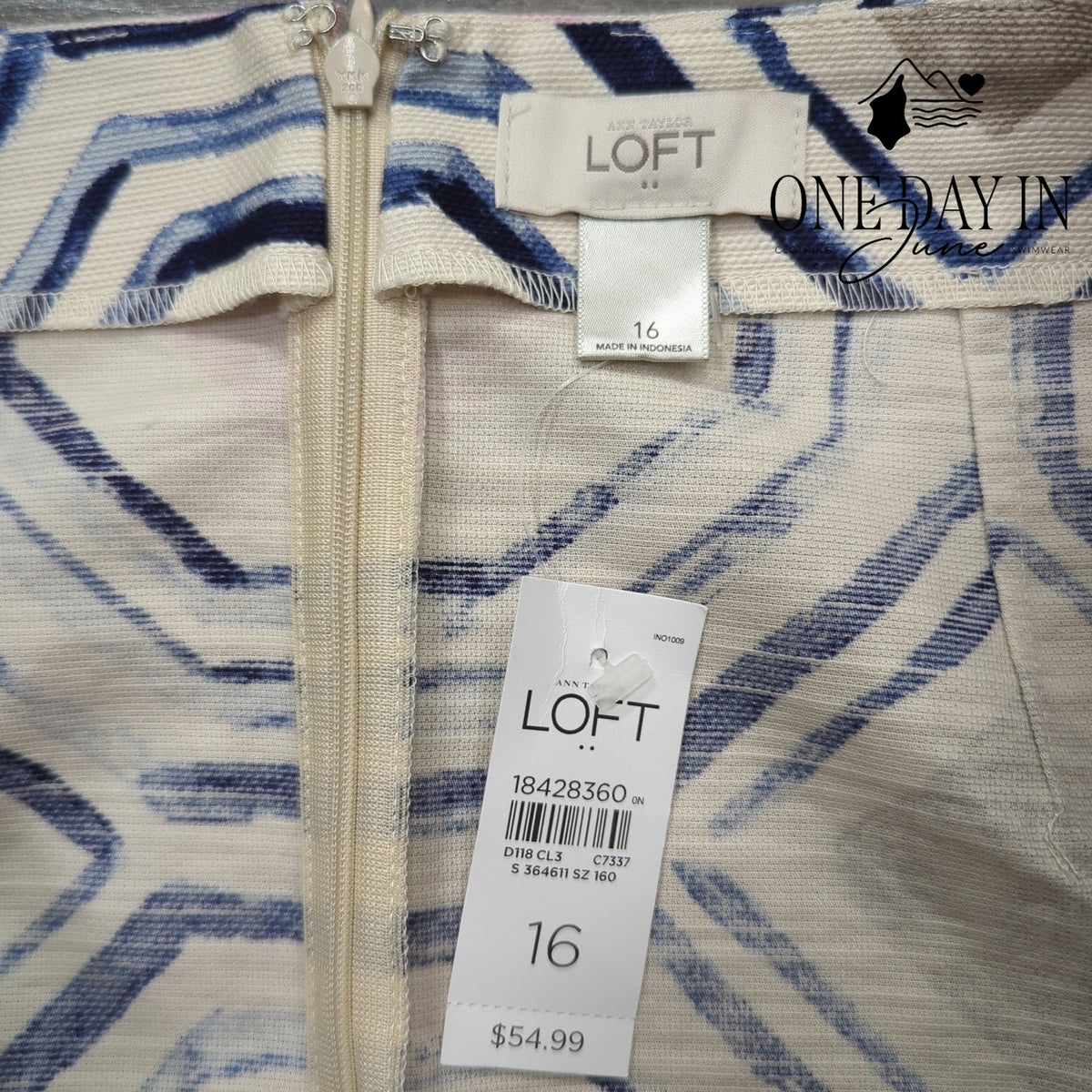 Loft Geometric Jacquard Mini Skirt Pink Blue Cream NWT Size 16
