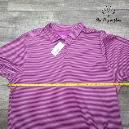 CBUK Cutter & Buck Men's Striped Performance Golf Polo Purple NWT Size XXL