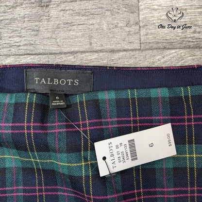 Talbots Plaid Knee Length Skirt Size 6