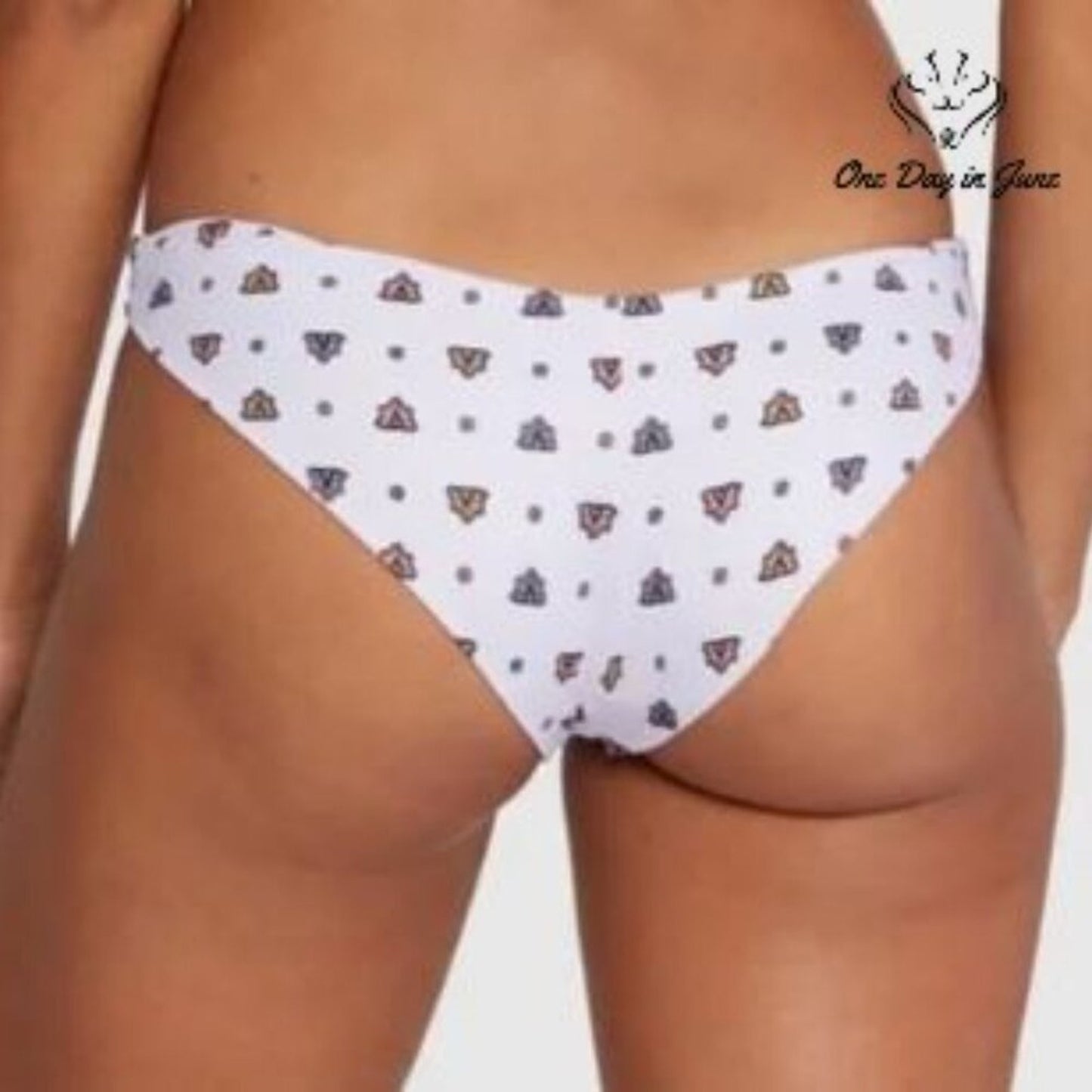 RVCA Foulard Cheeky Bikini Bottom Lavender Low Rise Print NWT Size L