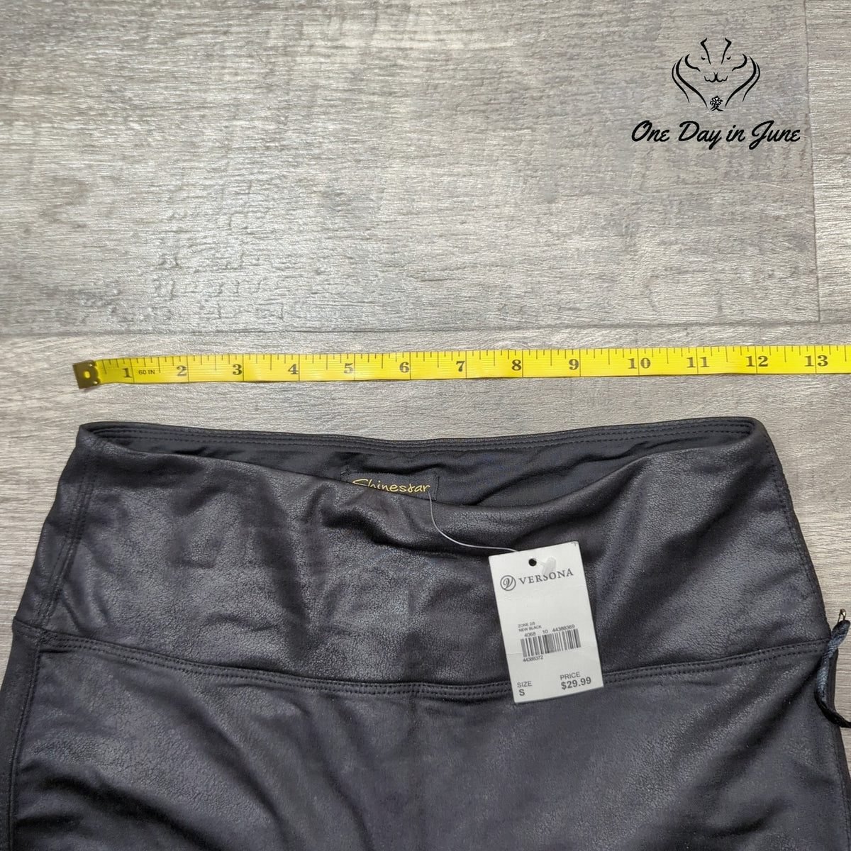 Shinestar No Gym Collection Leggings Black Faux Leather Moto NWT Size S