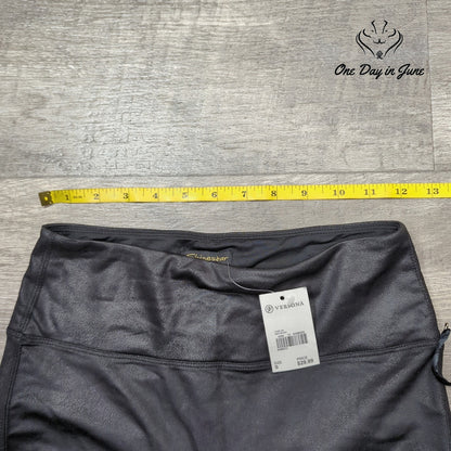 Shinestar No Gym Collection Leggings Black Faux Leather Moto NWT Size S