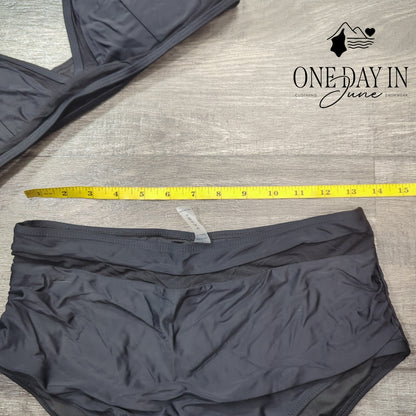 CharmLeaks Halter Mesh Accent Bikini Swimsuit Size L