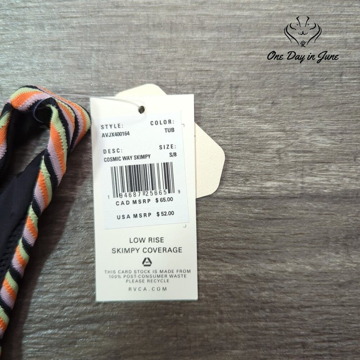 RVCA Cosmic Way Skimpy Bikini Bottom Size S