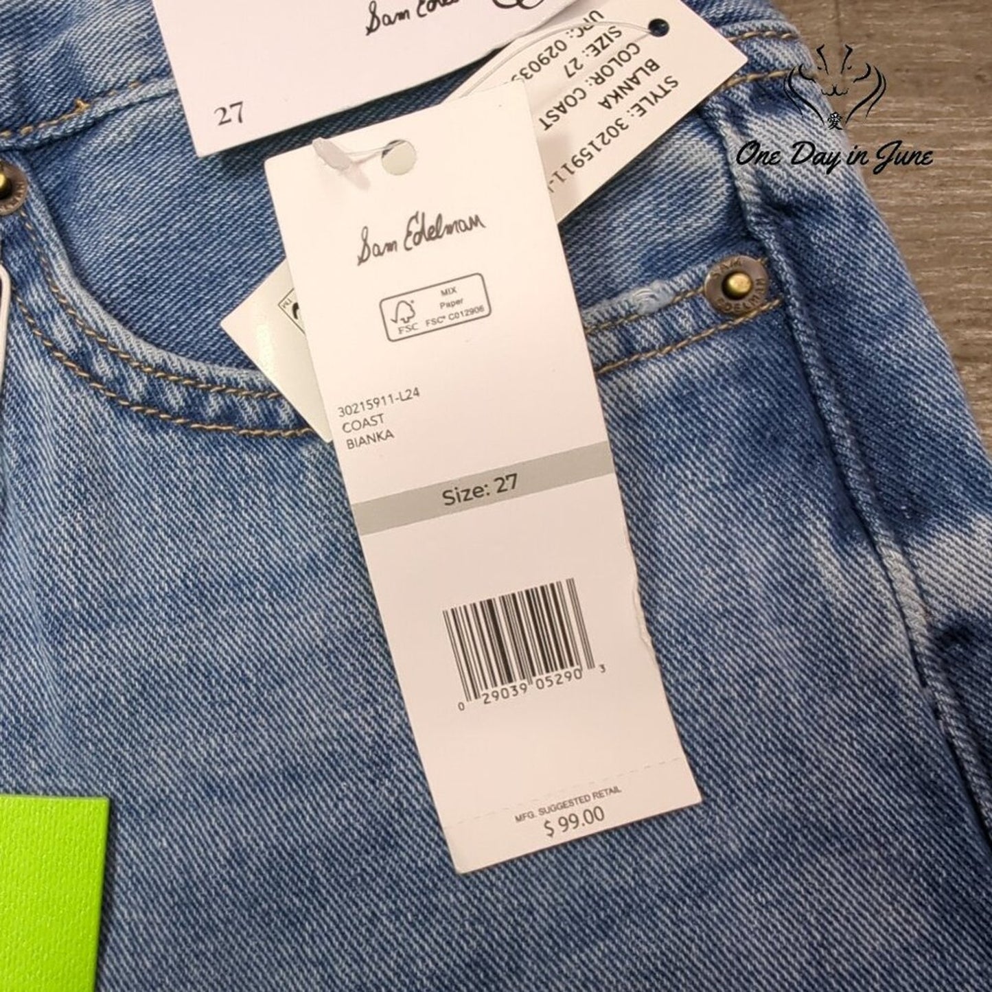 Sam Edelman Bianka High Rise Vintage Wide Leg Jeans Size 27 (4)