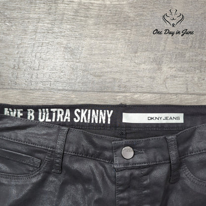 DKNY Jeans Ave B Ultra Skinny Coated Denim Jeans Size 6