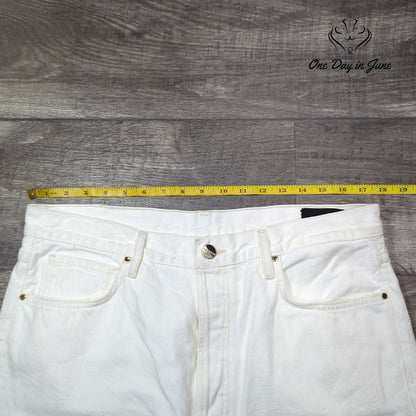 Goldsign Straight Leg Button Fly Jeans Ivory White Designer Denim Size 31 (12)