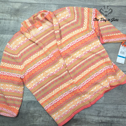 Hearts of Palm Petite Tangerine Dream Cardigan Sweater Size PXL