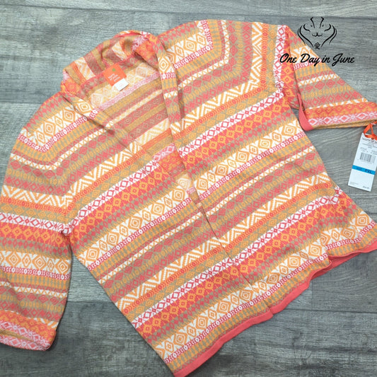 Hearts of Palm Petite Tangerine Dream Cardigan Sweater Size PXL