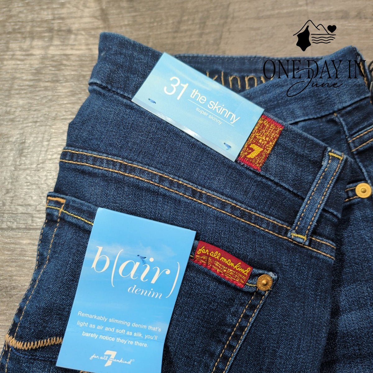 7 For All Mankind The Skinny Bair Super Skinny Jeans Dark Wash NWT Size 12 (31)