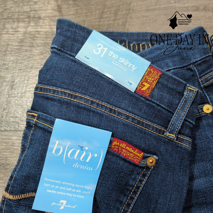 7 For All Mankind The Skinny Bair Super Skinny Jeans Dark Wash NWT Size 12 (31)