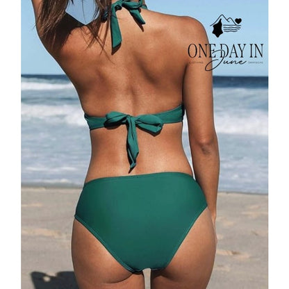 Cupshe Halter Tie Back Bikini Swimsuit Size S
