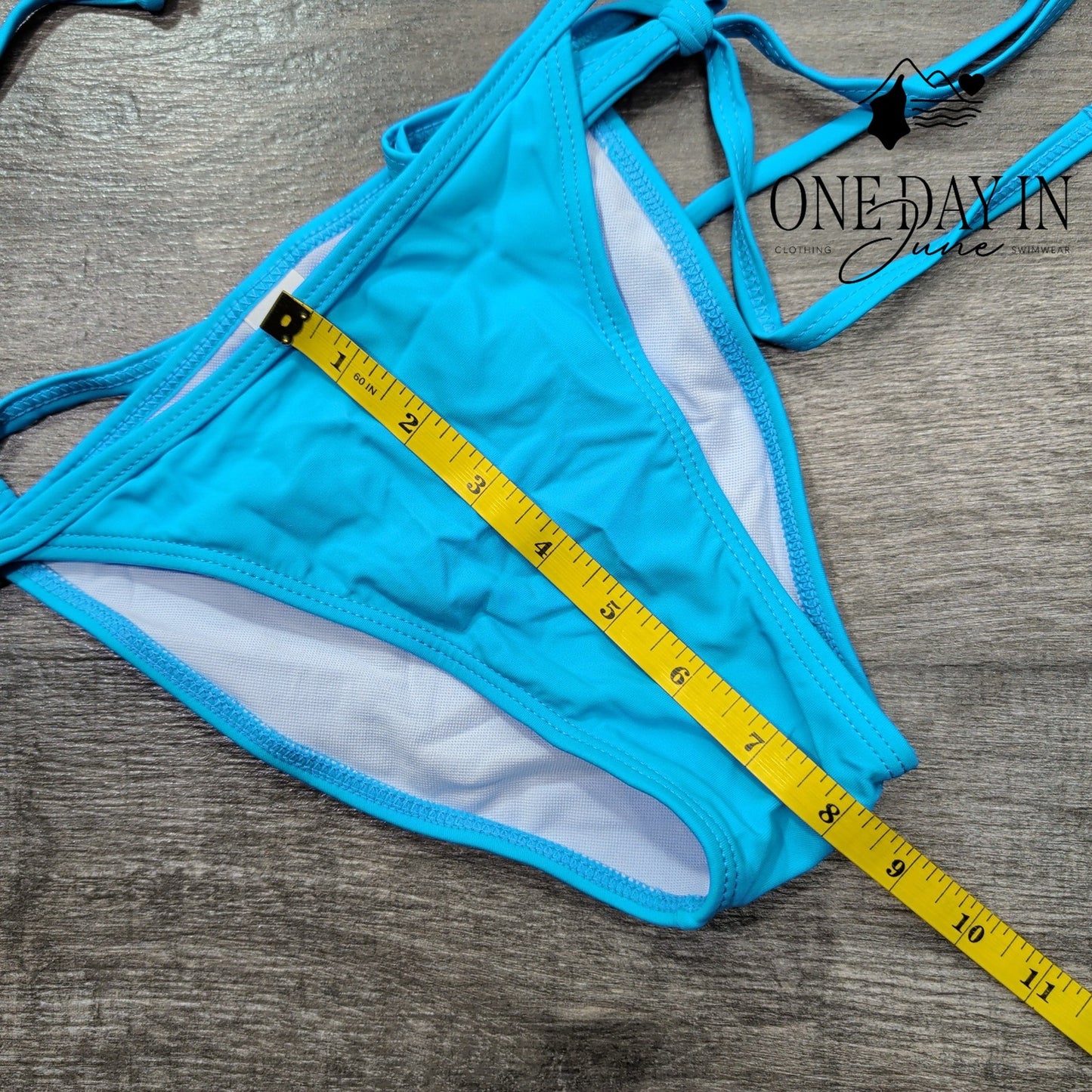 Atengnes Adjustable Triangle Tie Side Bikini Swimsuit Size S