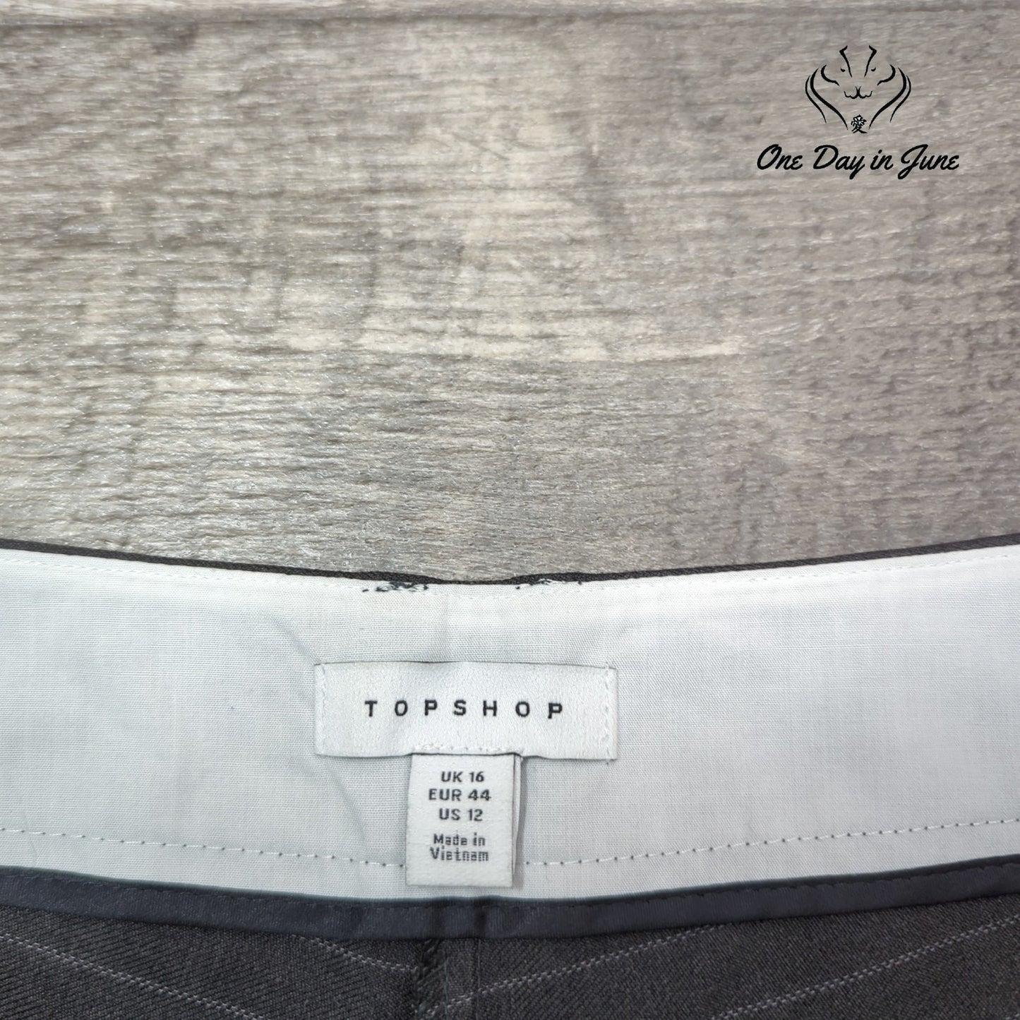 Topshop Wide Leg Pin Stripe Button Fly Pants Size 12