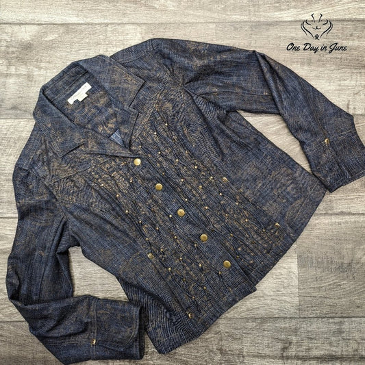 Coldwater Creek Petite Snap Front Denim Jacket Size P6