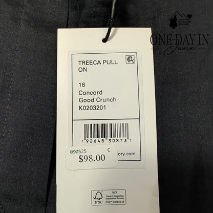 Theory Treeca Pull On Pants Concord Dark Gray Linen Blend NWT Size 16