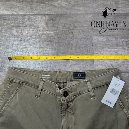 AG Adriano Goldschmied The Caden Tailored Trouser Pants Olive Green NWT Size 4