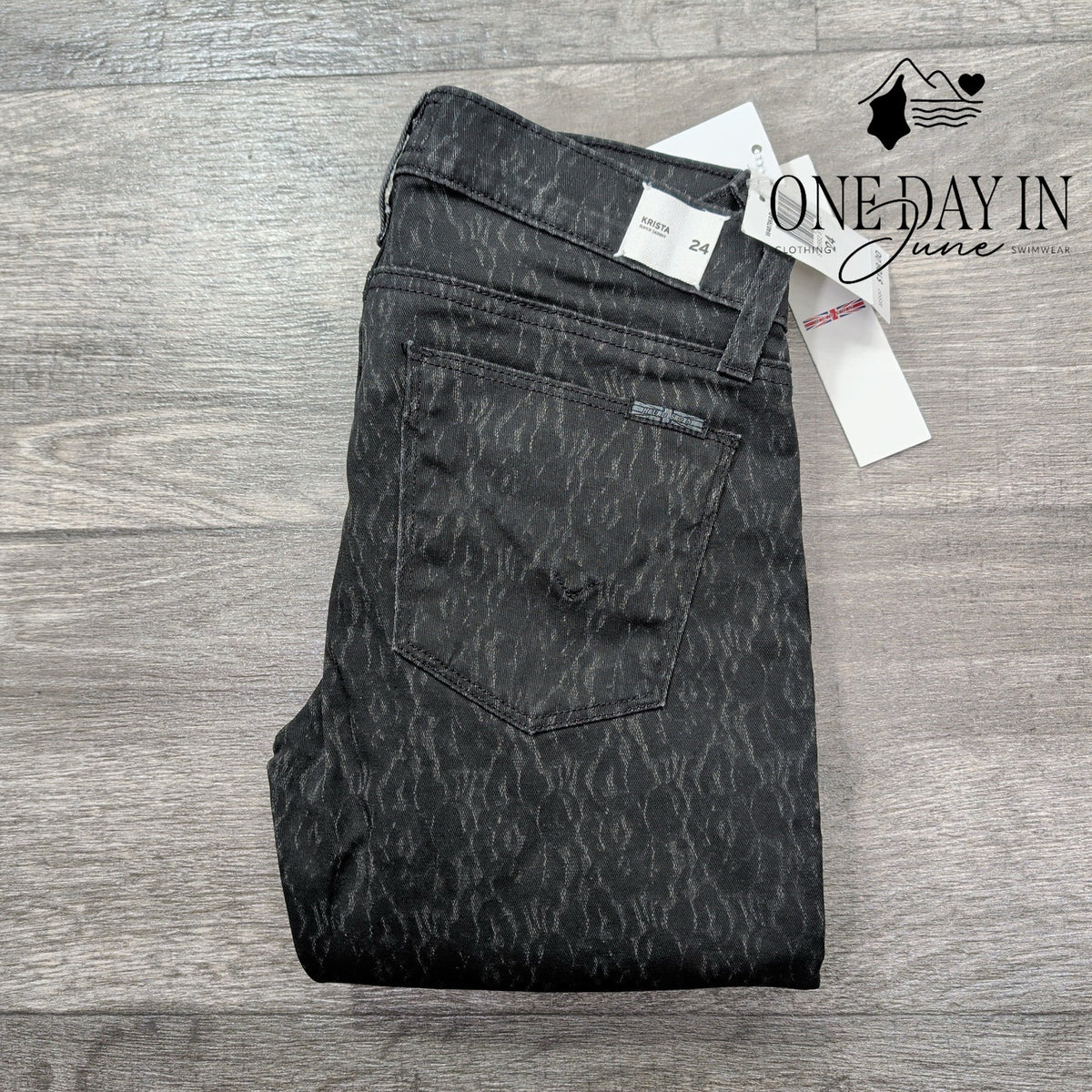 Hudson Krista Super Skinny Jeans Black CHPL Pattern NWT $189 Size 00 (24)