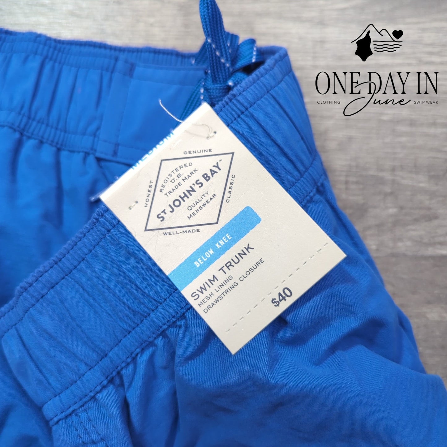 St. John's Bay Below the Knee Swim Trunks Size M