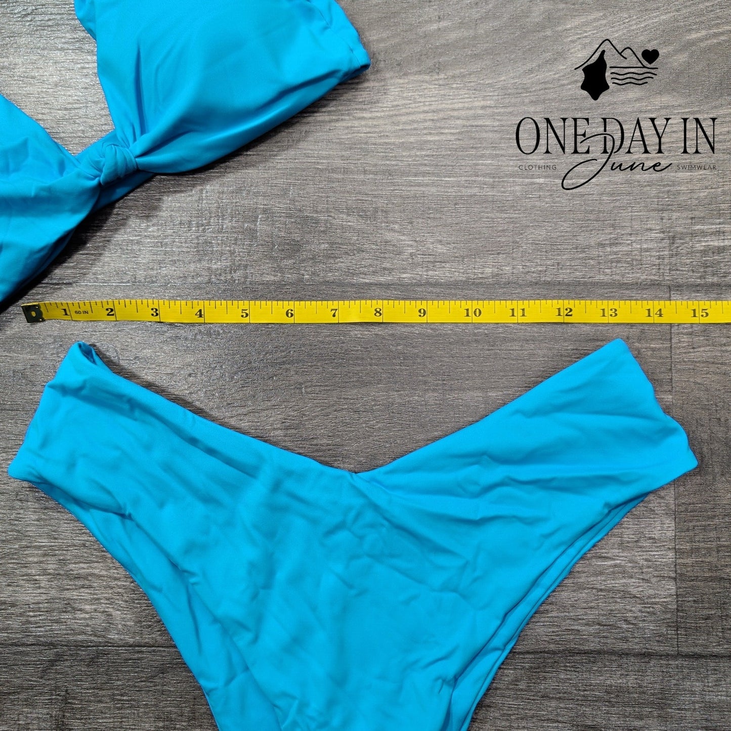 Aleumdr High Cut Knot Front Cheeky Bikini Swimsuit Size M