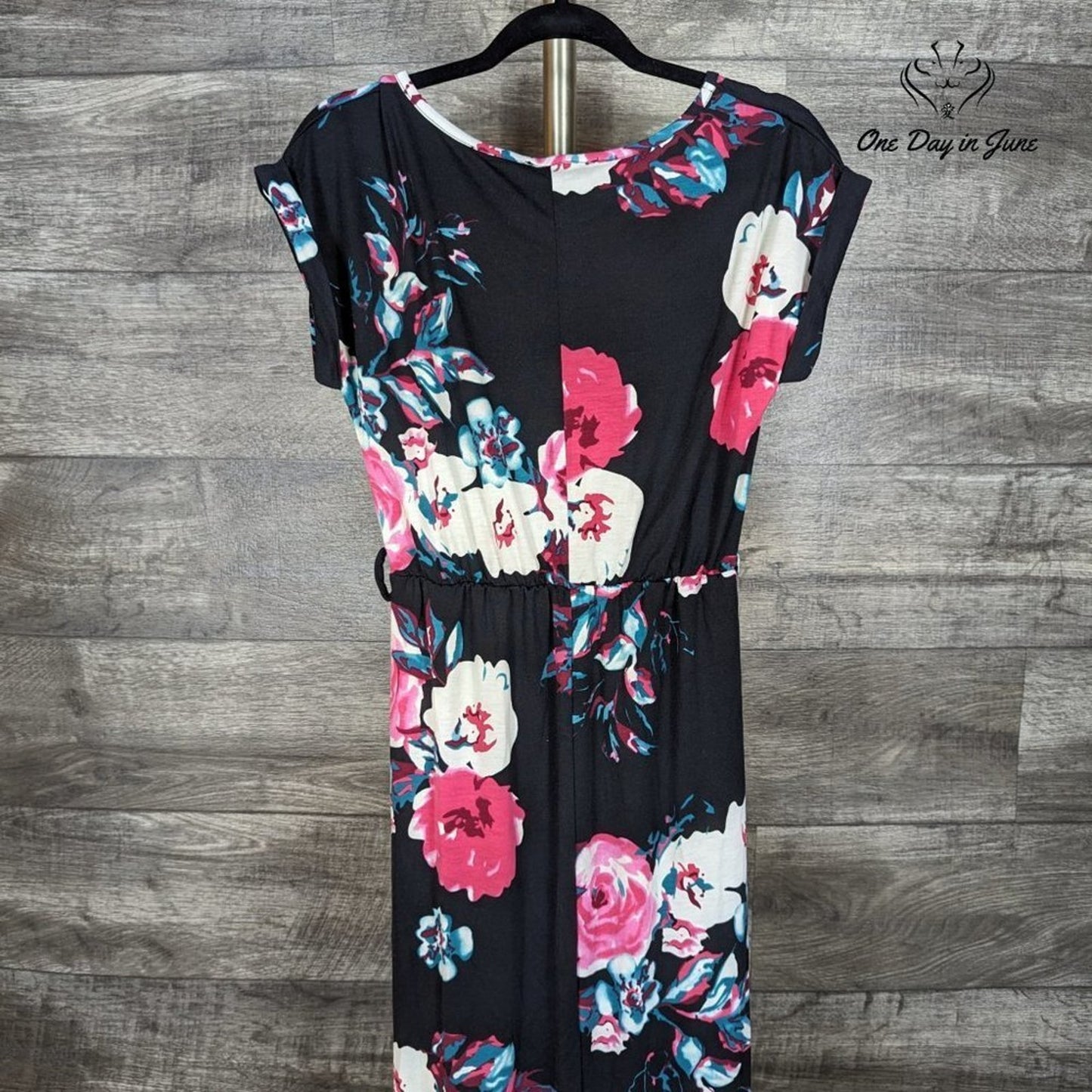 Yidarton Floral Short Sleeve Maxi Dress Size S
