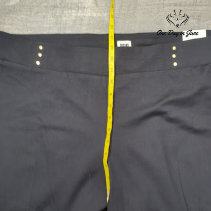 Anne Klein Plus Black Slim Leg Pull On Gold Studded Pants NWT Size 3X