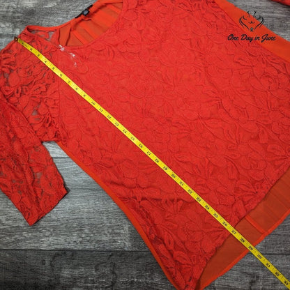 Signature Studio Floral Lace Layered Top Size L