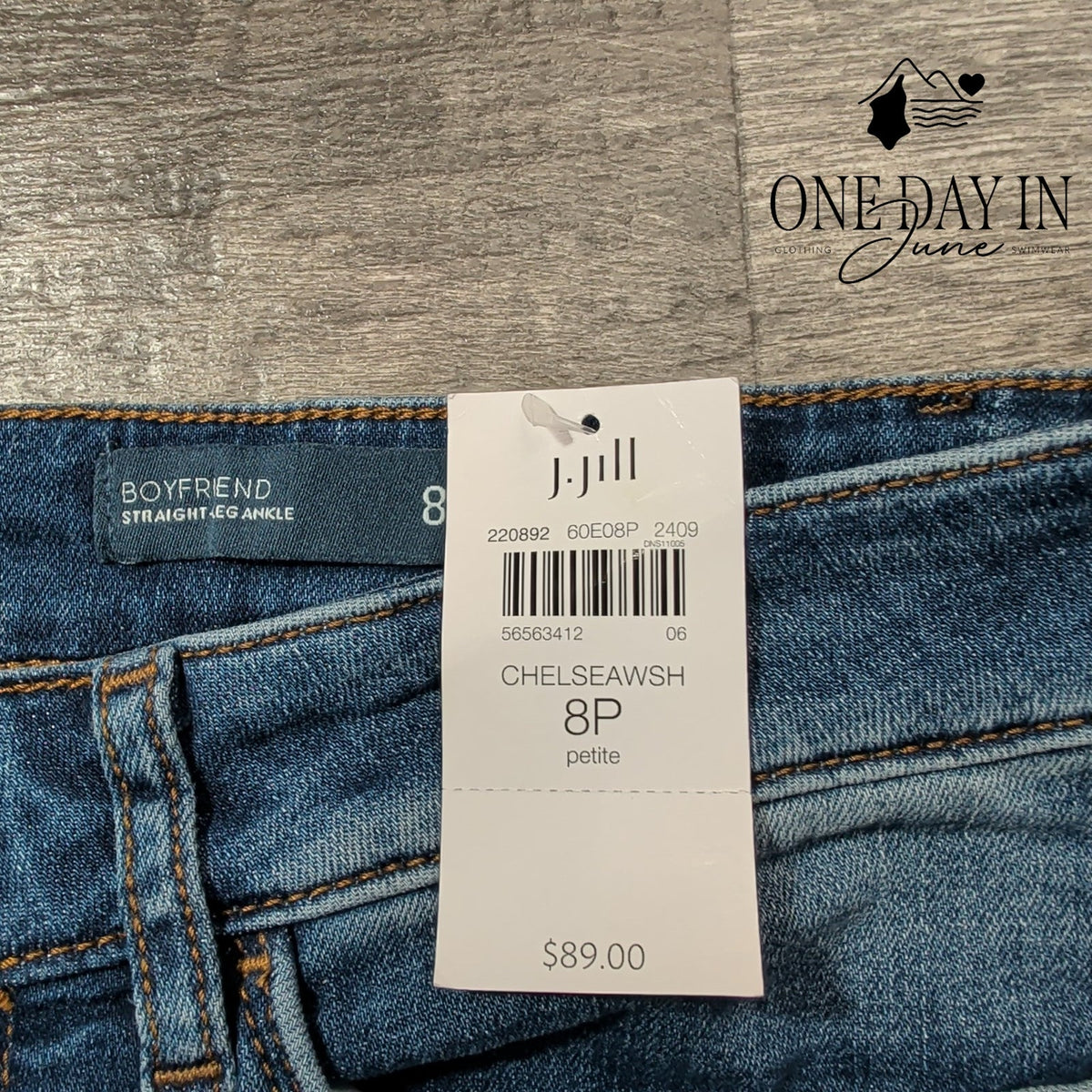 J. Jill Boyfriend Straight Leg Ankle Jeans Chelsea Wash NWT Size 8P