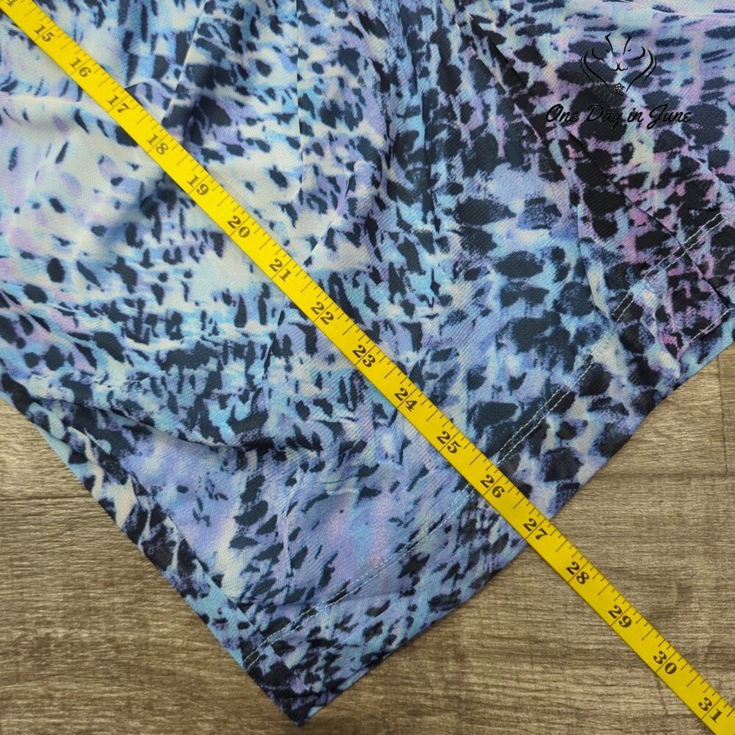Nine West Bodycon Midi Skirt Blue Black Abstract Ruched Side Slit NWT $79 Size S