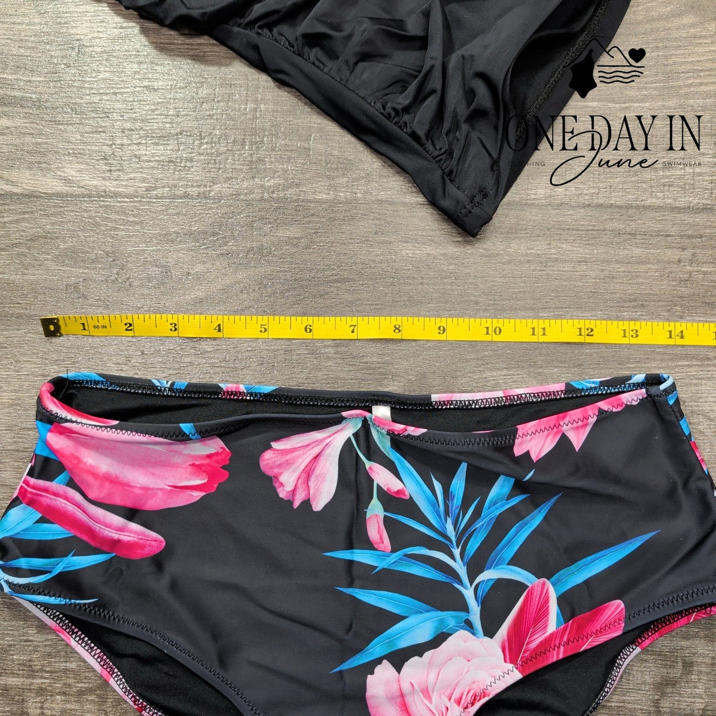 Beachsissi V Front Floral Tankini Swimsuit Size M