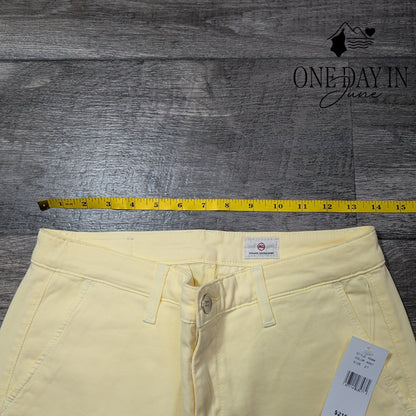 AG Adriano Goldschmied Cropped Straight Leg Jeans Butter Yellow NWT Size 4 (27)