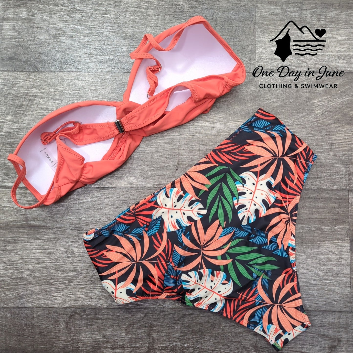 Charmleaks Cross Front Molded Cup High Waist Bikini Swimsuit Size XL