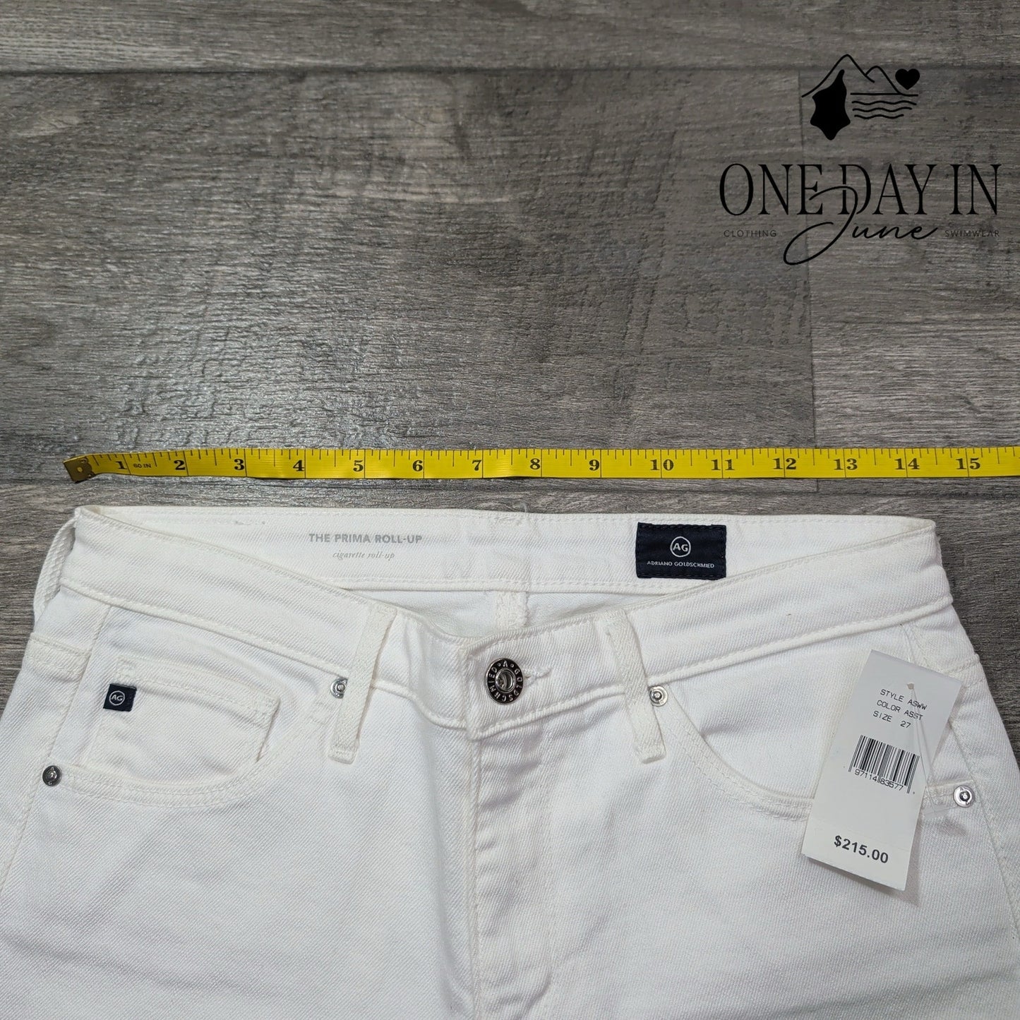 AG Adriano Goldschmied The Prima Roll-Up Cigarette Jeans Cropped NWT Size 4 (27)