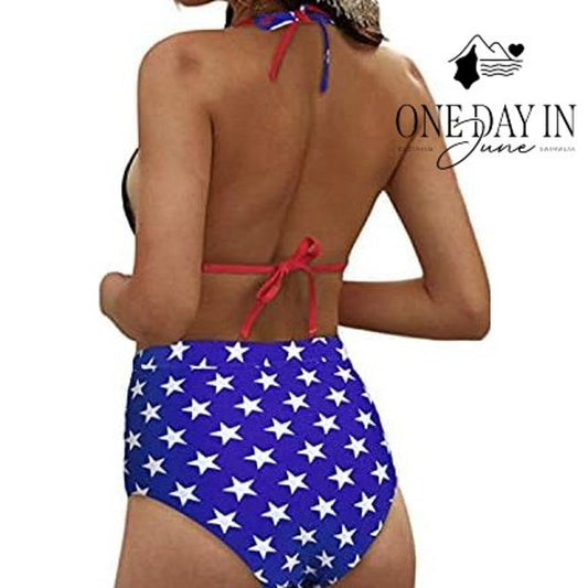 CharmLeaks High Waist Triangle Bikini Swimsuit Size M