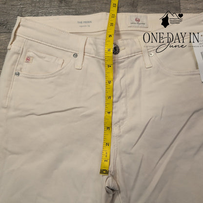 AG Adriano Goldschmied The Prima Cigarette Leg Jeans White NWT Size 4 (27)