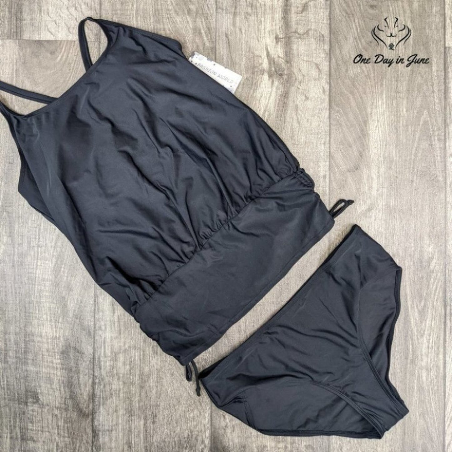 Sociala Blouson Tankini Swimsuit Size L