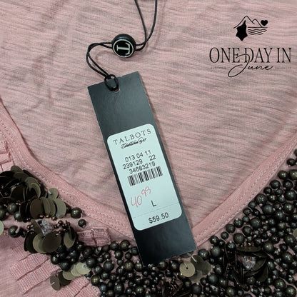 Talbots V Neck Short Sleeve Top Size L