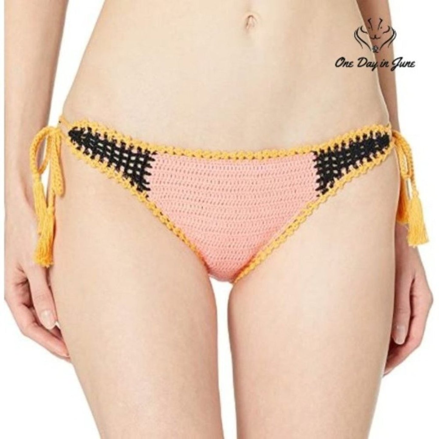 Seafolly Tie Side Brazilian Coverage Bikini Bottom Swimsuit Size L