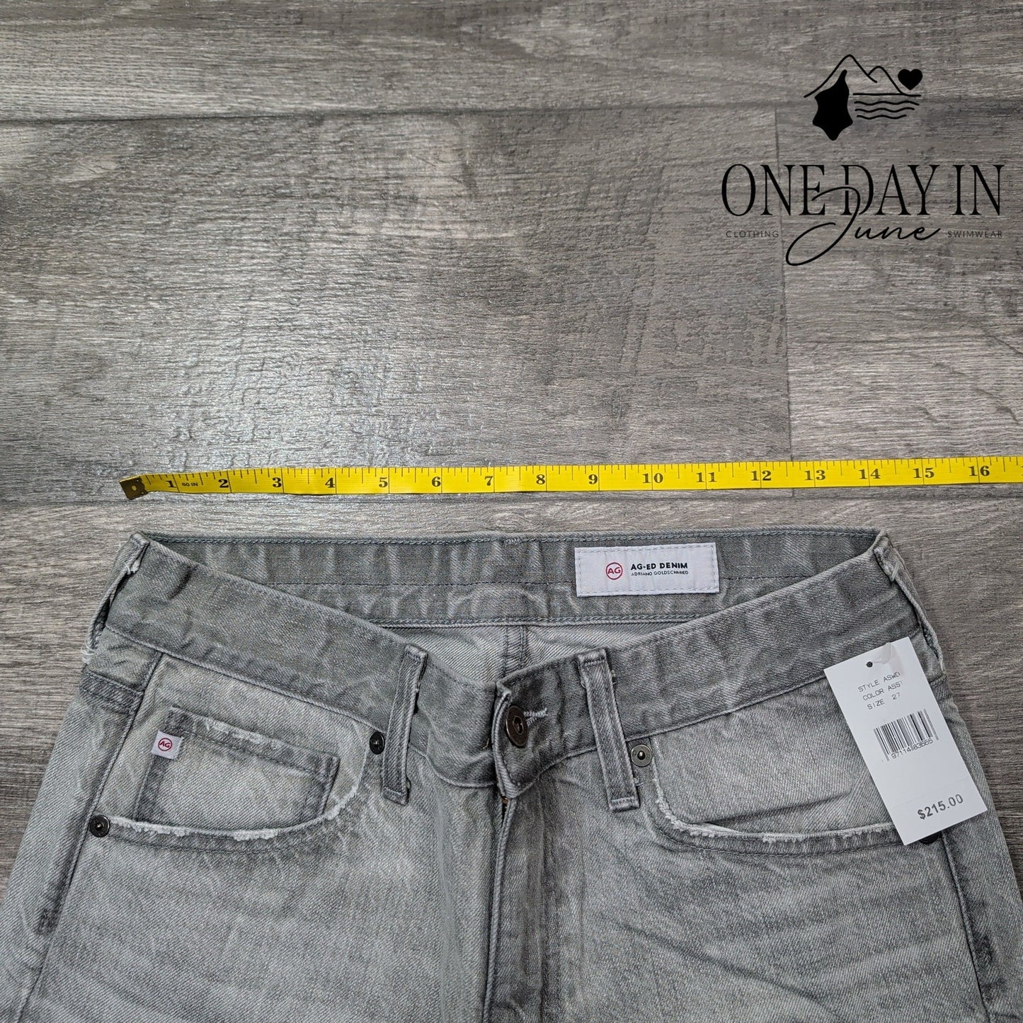 AG Adriano Goldschmied Straight Leg Jeans Gray Denim NWT $215 Size 4 (27)