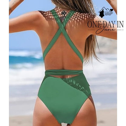 Cupshe Deep V Wrap One Piece Simwuit Size L