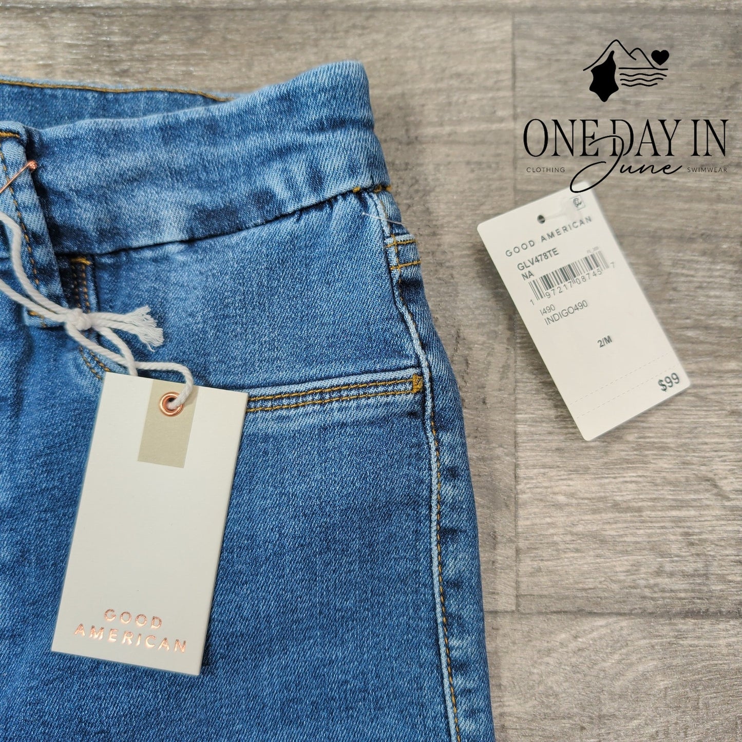 Good American Good Legs High Rise Skinny Jeans Indigo Blue NWT Size M