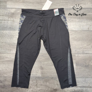 Atmosphere Tight Fit Crop Workout Leggings Black Camo Mesh NWT Size 8