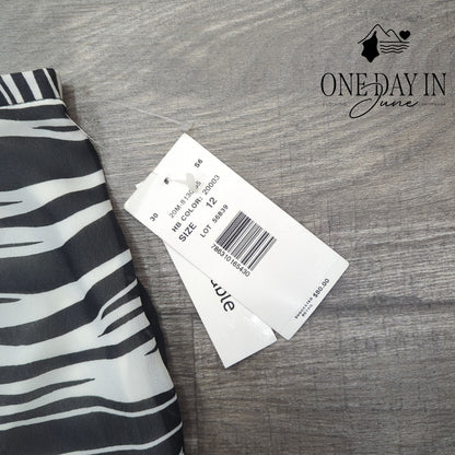 harve' benard Zebra Layered Maxi Skirt Size 12