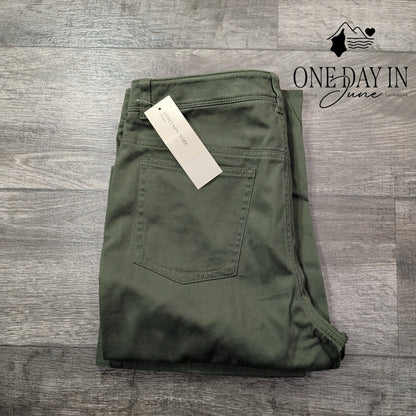 Jones New York Bootcut Jeans Green Stretch Mid Rise Wide Leg NWT Size 10