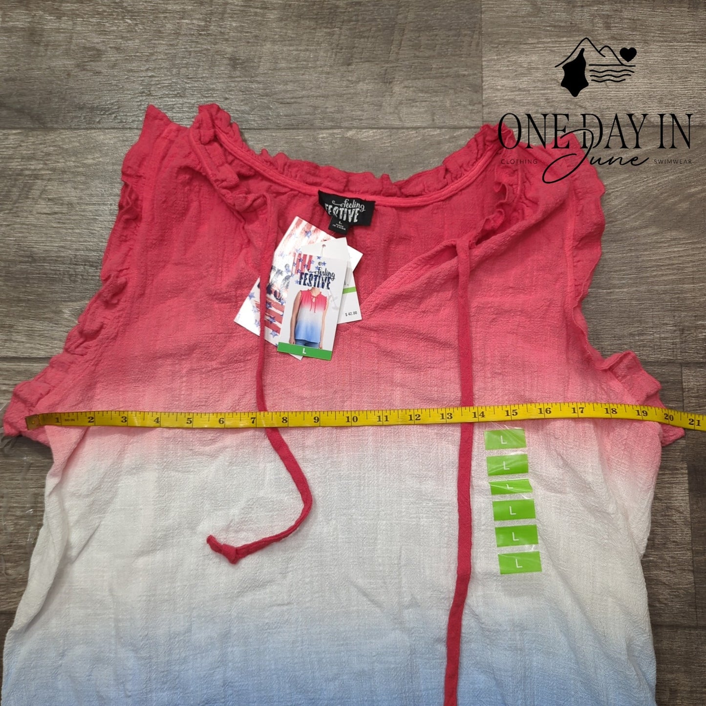 Feeling Festive Sleeveless Hombre Top Size L
